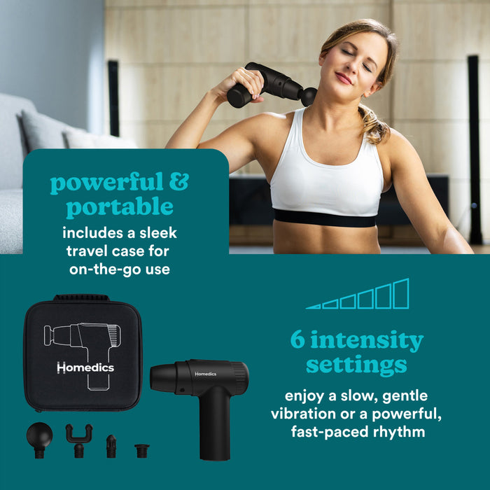 HoMedics NOVO Mini Massage Gun | Release Muscle Tension & Knots Feet&Feet HoMedics NOVO Mini Massage Gun | Release Muscle Tension & Knots Feet&Feet