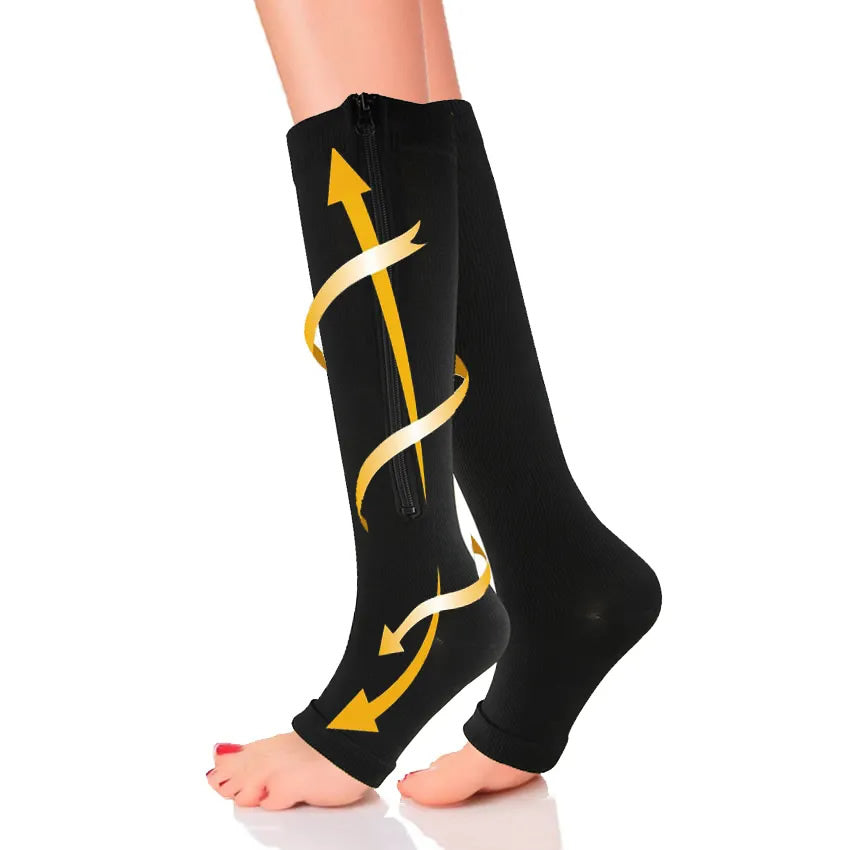 FlowRevive Zipper Compression Socks | Prevent Blood Clots and Swelling ...