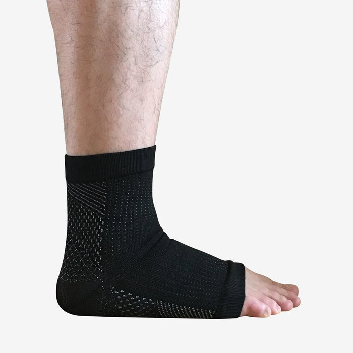 FlowRevive Open Toe Ankle Compression Socks - Black