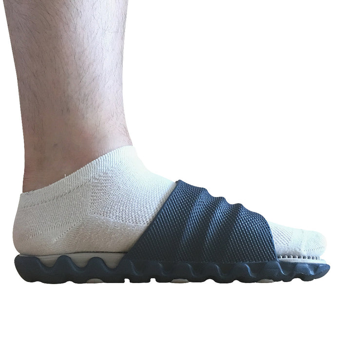 FootRevive Dual Layer Sports Massage Slippers - Navy & Grey