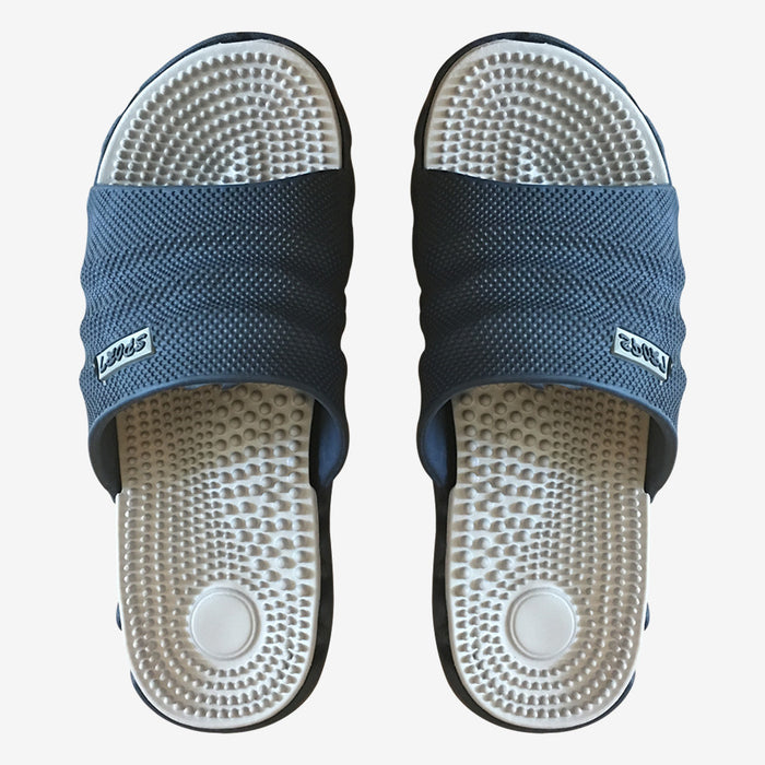 FootRevive Dual Layer Sports Massage Slippers - Navy & Grey